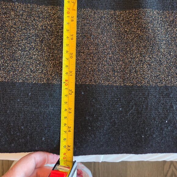 Kate Spade knit metalic holiday striped dress size small Black and gold - Picture 4 of 5